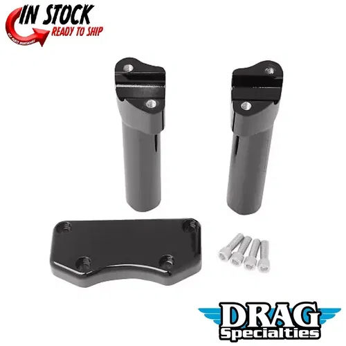 Drag Specialties 0602-0593 Black 6" Handlebar Riser Top Clamp Kit for 1" harley