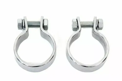 Chrome 1-5/8  Muffler Body and End Clamp Set for Harley Davidson by V-Twin