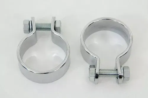 Chrome 1-5/8  Muffler Body and End Clamp Set for Harley Davidson by V-Twin