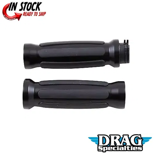 Drag Specialties 0630-2687 Matte Black Rail Hand Grips for 1" Harley Cable Op
