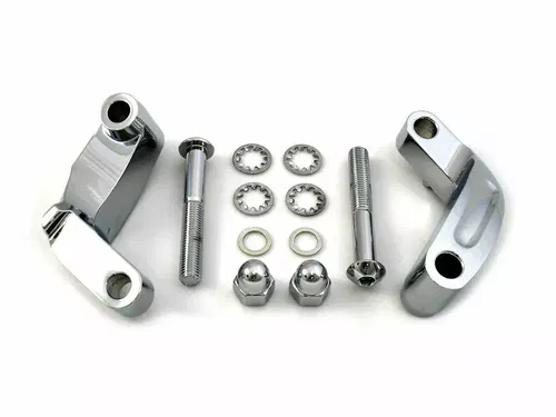 Chrome Smooth Mirror Relocation Kit for Harley Davidson by V-Twin
