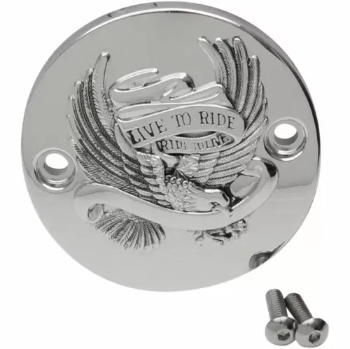 Drag Specialties Chrome Live to Ride Points Cover for 2017-2018 Harley M8