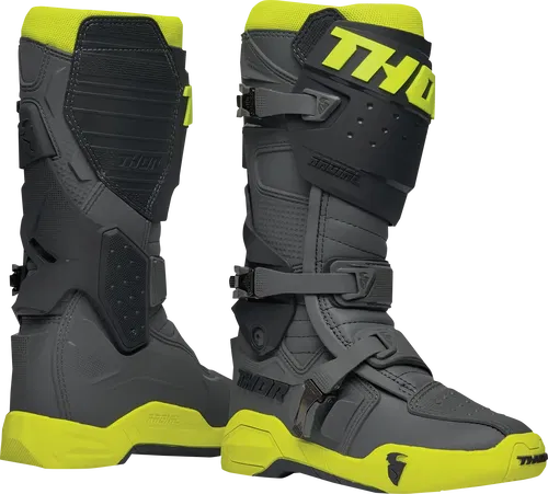 THOR Radial Boots - Gray/Fluorescent Yellow - Size 14 3410-2752