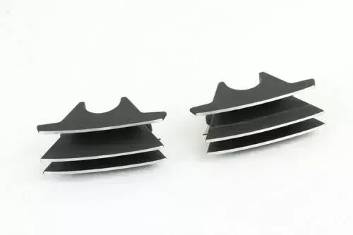 M8 Finned Spark Plug Cover Set for Harley Davidson motorcycles by V-Twin Black