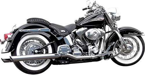 BASSANI XHAUST Slip-On Mufflers - Slash-Up - Chrome 31117B