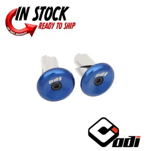 ODI ALUMINUM HANDLEBAR END PLUG BLUE FITS INSIDE DIAMETERS 14MM-19MM F71APU