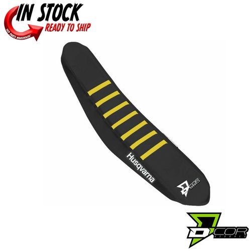 D'COR Seat Cover Black, Yellow Ribs Husq FC TC 250 350 450 2015