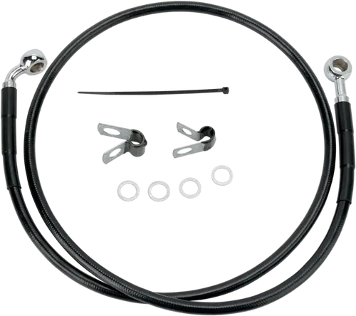 DRAG SPECIALTIES Brake Line - Front - Black - Fits +6" - '04-'10 XL 660313-6BLK