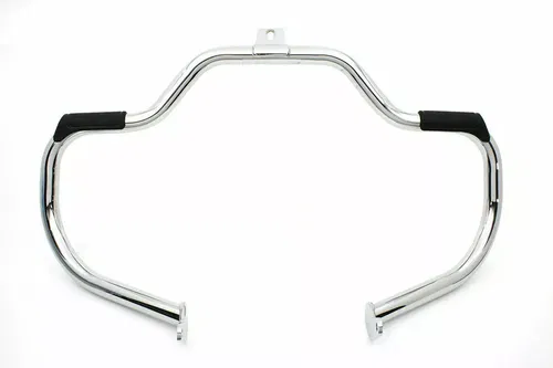 Chrome Front Engine Bar with Footpeg Pads for Harley Davidson by V-Twin