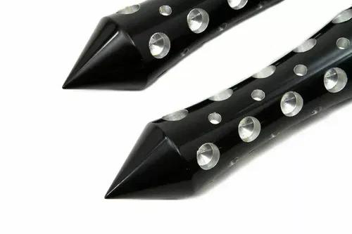 Black Agostinni Spike Style Footpeg Set for Harley Davidson by V-Twin