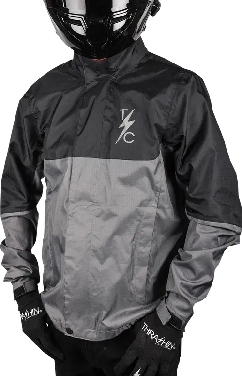 THRASHIN SUPPLY CO. Mission WP Rain Jacket - Black/Gray - Fits 3XL TMJ-11-13