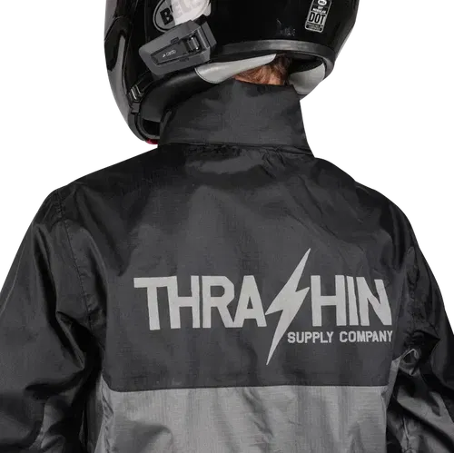 THRASHIN SUPPLY CO. Mission WP Rain Jacket - Black/Gray - Fits 3XL TMJ-11-13