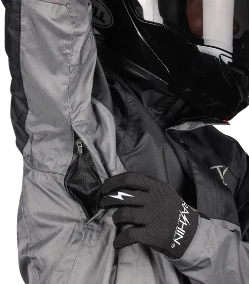 THRASHIN SUPPLY CO. Mission WP Rain Jacket - Black/Gray - Fits 3XL TMJ-11-13
