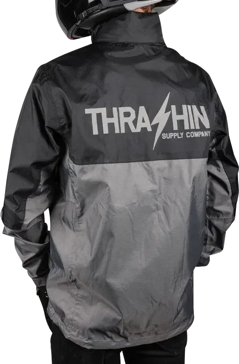 THRASHIN SUPPLY CO. Mission WP Rain Jacket - Black/Gray - Fits 3XL TMJ-11-13