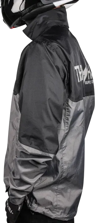 THRASHIN SUPPLY CO. Mission WP Rain Jacket - Black/Gray - Fits 3XL TMJ-11-13