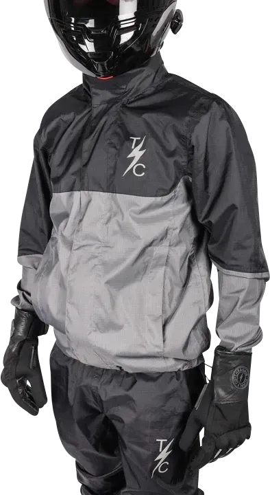 THRASHIN SUPPLY CO. Mission WP Rain Jacket - Black/Gray - Fits 3XL TMJ-11-13