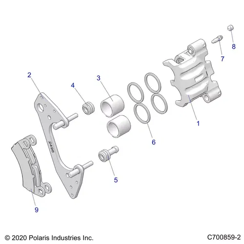 Polaris Dual Bore Brake Pad Kit Assembly,  1.375 in, Genuine OEM Part 2205949