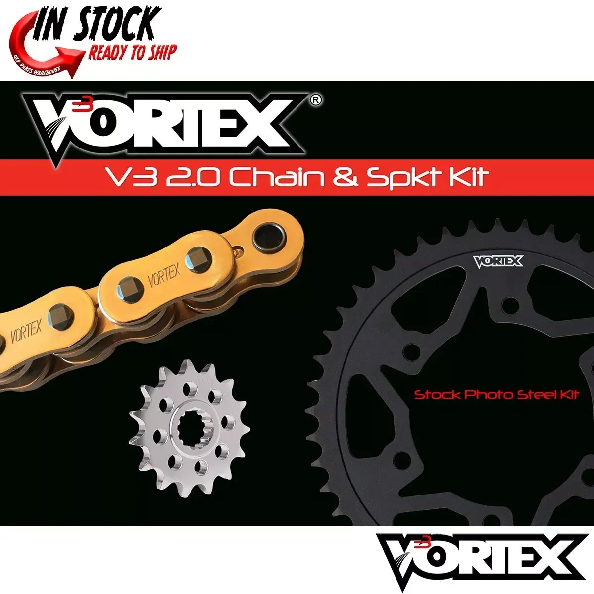 Yamaha FZ07 15-17 Vortex 520 Chain and Sprocket Kit 15-43 Tooth CKG6443