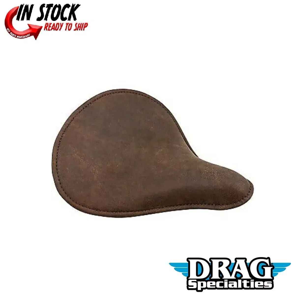 Drag Specialties Large Low Profile Distressed Brown Leather Spring Solo Seat