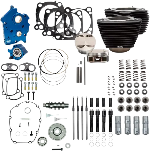 S&amp;S CYCLE Fits 124" Power Package - Gear Drive - Non-Highlighted Fins -