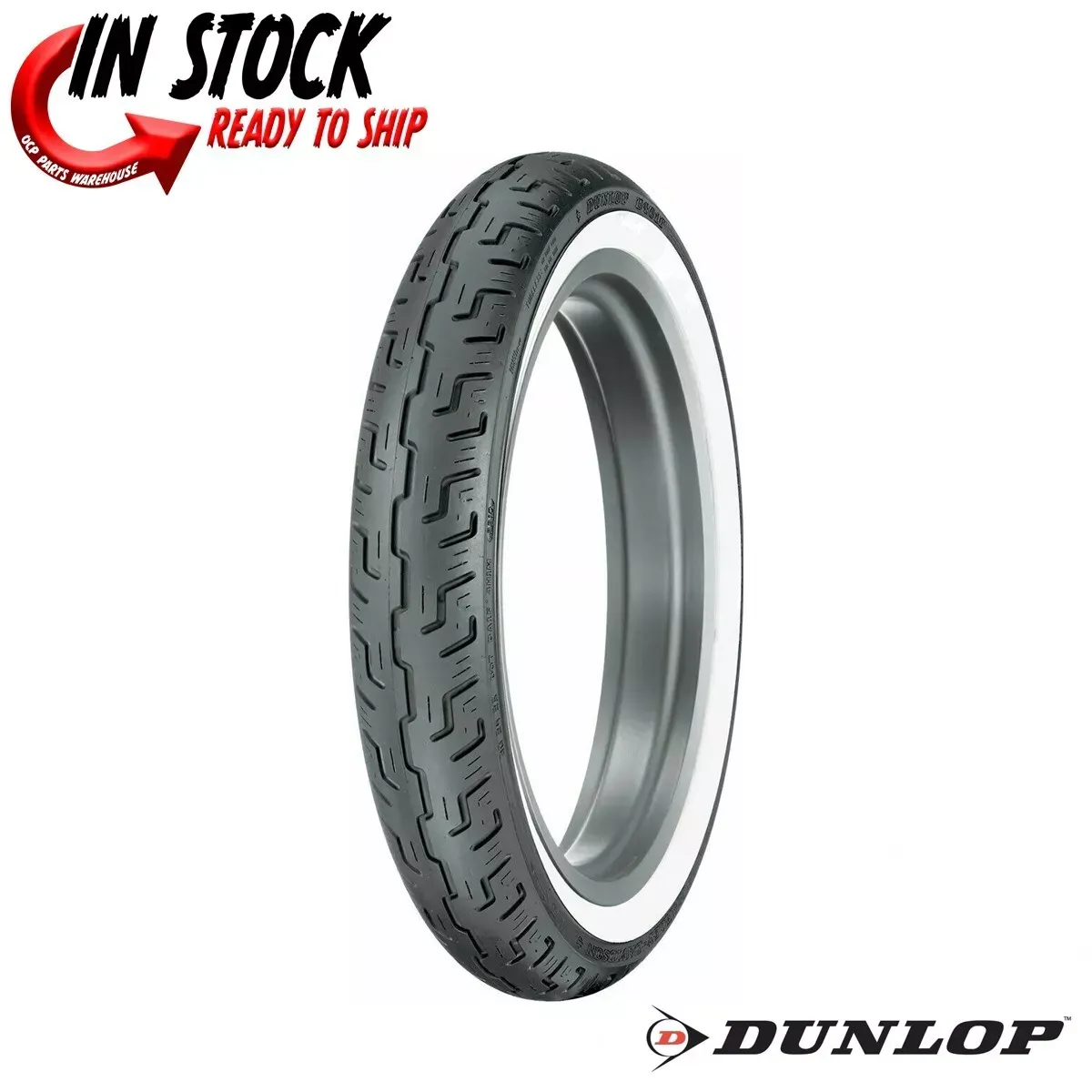 Dunlop D401 Bias Whitewall Front Tire 100/90-19 V-Twin/Cruiser 0305-0399