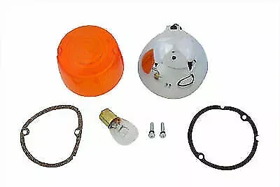 Chrome Turn Signal Assembly Front Right or Left for Harley Davidson by V-Twin