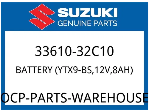 Suzuki OEM Part 33610-32C10 BATTERY ASSY (YTX9-BS,12V,8AH)