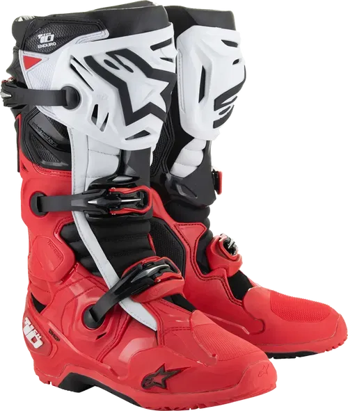 ALPINESTARS Tech 10 Enduro Boots - Bright Red/Black/White - US Fits 11