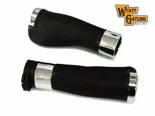 Wyatt Gatling Donkey Style Handlebar Grip Set for Harley Davidson by V-Twin
