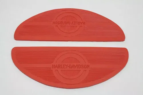 Red Oval Footbaord Set for Harley Davidson by V-Twin