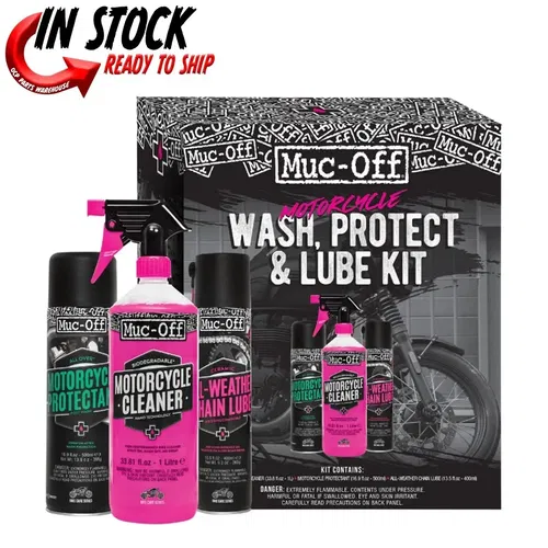 NEW! MUC-OFF MOTORCYCLE WASH PROTECT & LUBE KIT