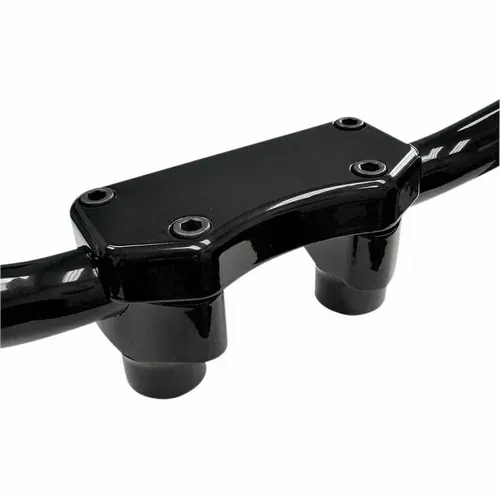Drag Specialties Gloss Black 1.5" Tall Handlebar Risers/Top Clamp Kit for Harley