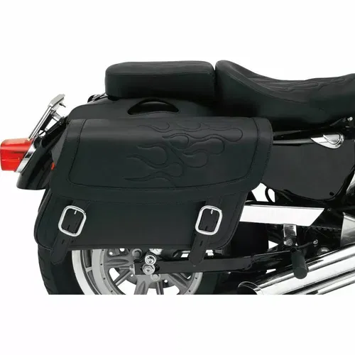 Saddlemen Black Highwayman Tattoo Saddlebags Medium Throw-Over Mount