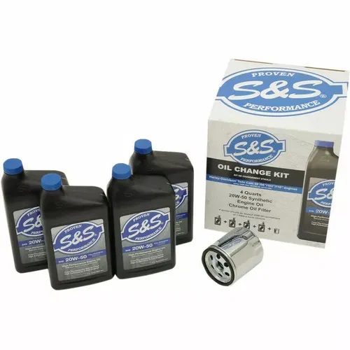 S&S Synthetic Oil Change Kit Filter for Harley Twin Cam and M8 Softail Chrome