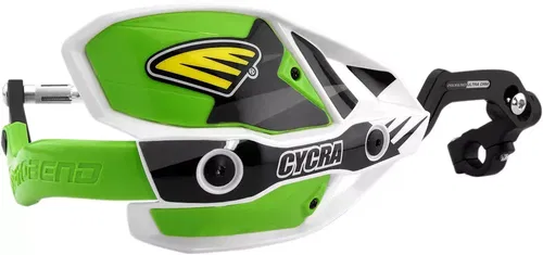 Cycra Ultra Probend CRM Wrap Around Handguards White/Green for 1 1/8 Handlebars