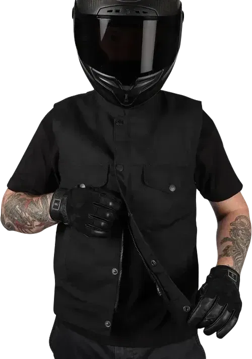 THRASHIN SUPPLY CO. Nightrider V2 Riding Vest - Black - Large Fits TMJ-12-10