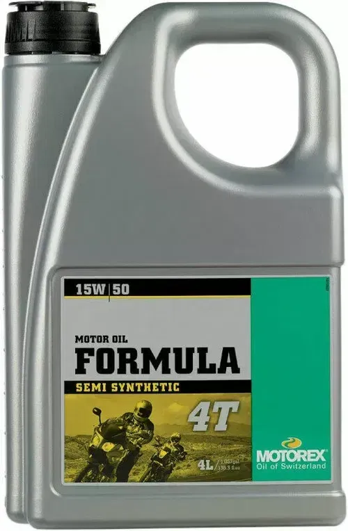 Motorex Formula 4T Semi-Synthetic 4-Stroke Motor Oil, 15W-50, 4 Liter, 196055