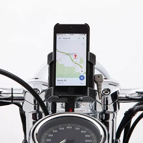 CIRO Smartphone/GPS Holder w/out USB 7/8" or 1" Handlebar Mount Chrome 50312