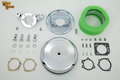 Chrome Wyatt Gatling Air Cleaner Assembly for Harley Davidson by V-Twin