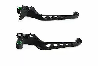 Black Drilled Hand Lever Set for Harley Davidson by V-Twin