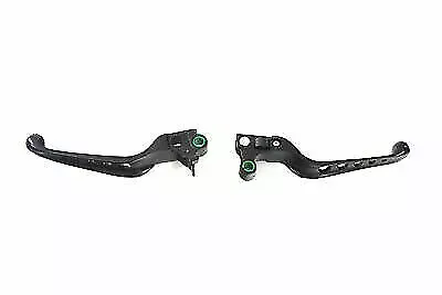 Black Drilled Hand Lever Set for Harley Davidson by V-Twin