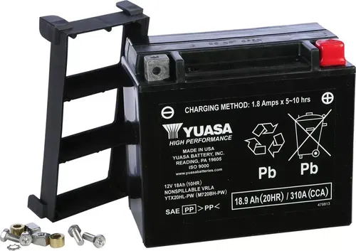 Yuasa Factory Activated Maintenance Free Battery YUAM720BH-PW YTX20HL-PW