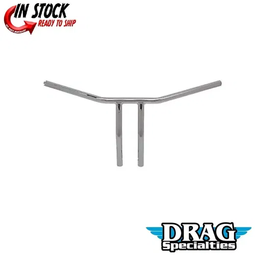 Drag Specialties 0601-4230 Chrome 10" Rise T-Bar Handlebars Drilled & Dimpled