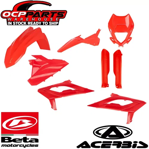 ACERBIS 2023 2024 BETA 125 200 250 300 350 390 430 480 RR RED FULL PLASTIC KIT