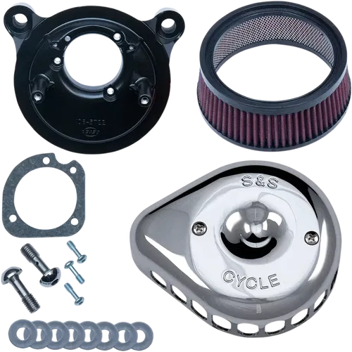 S&amp;S CYCLE Fits Mini Teardrop Stealth Air Cleaner Kit - Chrome 170-0441