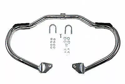 Chrome Front Engine Bar with Footpeg Pads for Harley Davidson by V-Twin