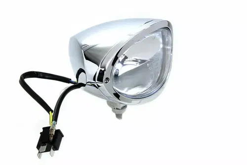 Chrome Oval Style Headlamp for Harley Davidson by V-Twin