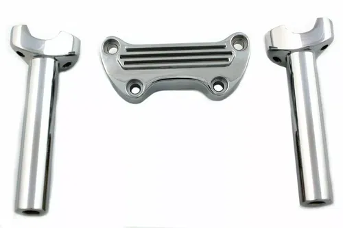 6" Straight Riser Kit Chrome for Harley Davidson by V-Twin