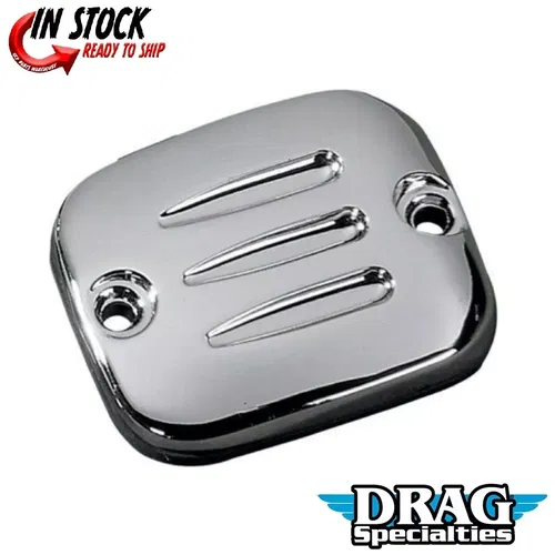 Drag Specialties Chrome Grooved Front Brake Master Cylinder Lid Cover DS-373814