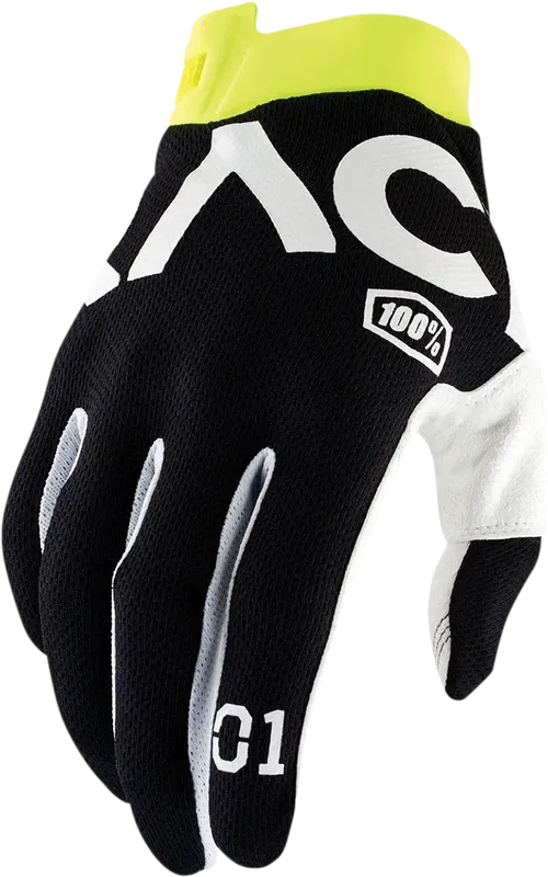 100% Racr Itrack Gloves - Black - Medium Fits 10015-019-11